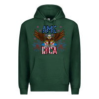 Sports Green America eagle Premium Hoodie - CowhideDigitalArt
