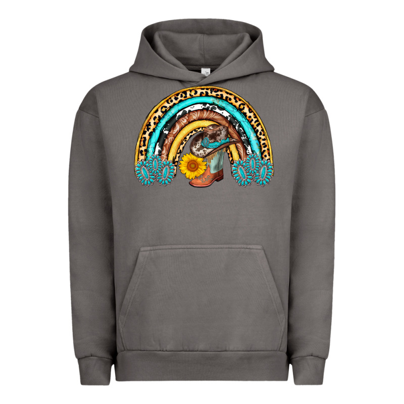 Cowboy Boots And Hat Rainbow Urban Hoodie by AdoDesignShop | Teevron