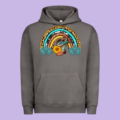 Cowboy Boots And Hat Rainbow Urban Hoodie Designed By Adodesignshop