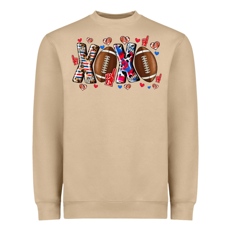 Xox Football Heavyweight Sweatshirt by CowhideDigitalArt | Teevron