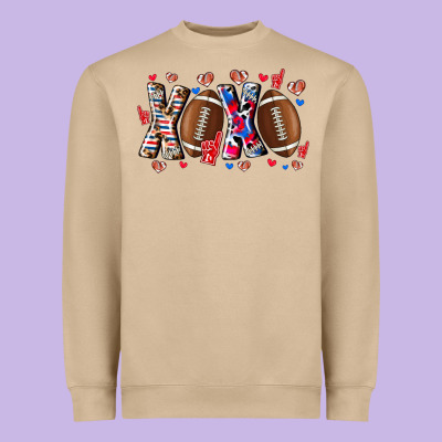 Xox Football Heavyweight Sweatshirt Designed By Cowhidedigitalart