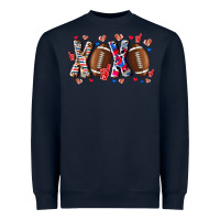 Navy Xox Football Heavyweight Sweatshirt - CowhideDigitalArt