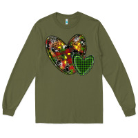 Army Green christmas heart Long Sleeve Tee - RanaPortraitStore