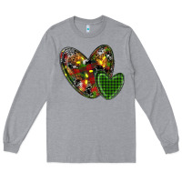 Heather Grey christmas heart Long Sleeve Tee - RanaPortraitStore