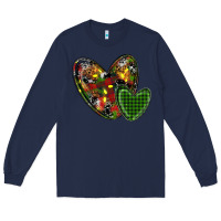 Navy christmas heart Long Sleeve Tee - RanaPortraitStore