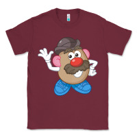 Burgundy Womens Mr. Potato Head Simple Portrait Classic Tee - longCreatives