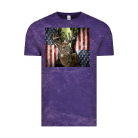 Cloud Purple usa deer hunting woods Vintage Tee - CowGirlArtShop