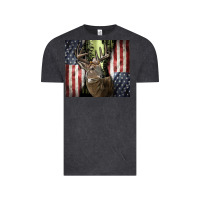 Vintage Black usa deer hunting woods Vintage Tee - CowGirlArtShop