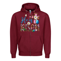 Burgundy he is risen cross Zipper Hoodie - Artiststas