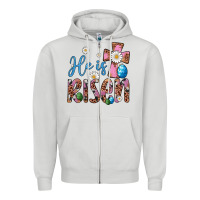 Dove Grey he is risen cross Zipper Hoodie - Artiststas