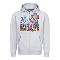 Heather Grey he is risen cross Zipper Hoodie - Artiststas