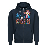 Navy he is risen cross Zipper Hoodie - Artiststas