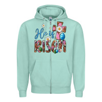 Seafoam he is risen cross Zipper Hoodie - Artiststas