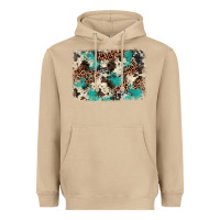 Turquoise Glitter Cowhide Background Heavyweight Hoodie | Teevron