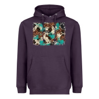 Plum turquoise glitter cowhide background Heavyweight Hoodie - BarkalooDesign