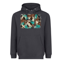 Smoke turquoise glitter cowhide background Heavyweight Hoodie - BarkalooDesign