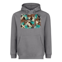 Storm turquoise glitter cowhide background Heavyweight Hoodie - BarkalooDesign