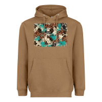Toasted Coconut turquoise glitter cowhide background Heavyweight Hoodie - BarkalooDesign