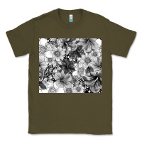 Army Green black and white floral Classic Tee - TumblerDesignByShophia