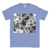 Colony Blue black and white floral Classic Tee - TumblerDesignByShophia