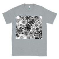 Heather Grey black and white floral Classic Tee - TumblerDesignByShophia