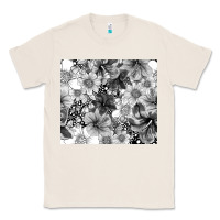 Natural black and white floral Classic Tee - TumblerDesignByShophia