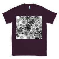 Plum black and white floral Classic Tee - TumblerDesignByShophia