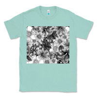 Seafoam black and white floral Classic Tee - TumblerDesignByShophia