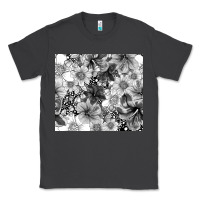 Smoke black and white floral Classic Tee - TumblerDesignByShophia