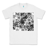 White black and white floral Classic Tee - TumblerDesignByShophia