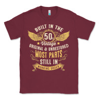Burgundy Mens Vintage 1950s Built In The 50s Fifties Funny 70th Birthday Classic Tee - longCreatives