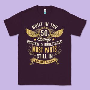 Mens Vintage 1950s Built In The 50s Fifties Funny 70th Birthday Classic Tee Designed By Longcreatives