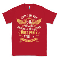 Red Mens Vintage 1950s Built In The 50s Fifties Funny 70th Birthday Classic Tee - longCreatives
