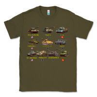 Army Green Top Ten Best WW2 Tanks M4 Sherman Panzer IV Tiger II T34 Classic Tee - longCreatives