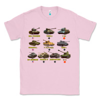 Bubblegum Pink Top Ten Best WW2 Tanks M4 Sherman Panzer IV Tiger II T34 Classic Tee - longCreatives