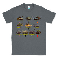 Charcoal Heather Top Ten Best WW2 Tanks M4 Sherman Panzer IV Tiger II T34 Classic Tee - longCreatives