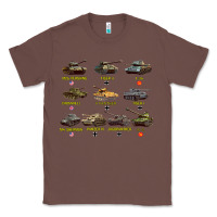 Chestnut Top Ten Best WW2 Tanks M4 Sherman Panzer IV Tiger II T34 Classic Tee - longCreatives