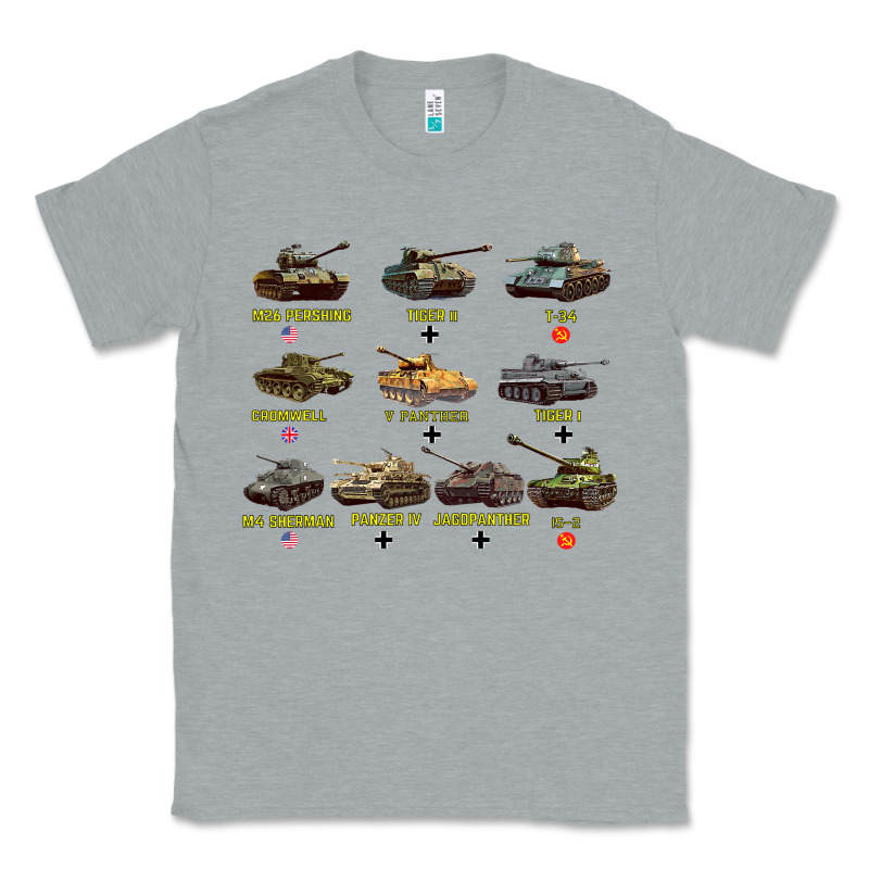 Top Ten Best Ww2 Tanks M4 Sherman Panzer Iv Tiger Ii T34 Classic Tee by longCreatives | Teevron