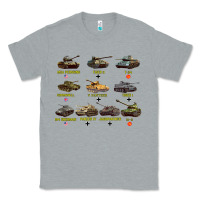 Heather Grey Top Ten Best WW2 Tanks M4 Sherman Panzer IV Tiger II T34 Classic Tee - longCreatives