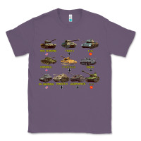 Lavender Top Ten Best WW2 Tanks M4 Sherman Panzer IV Tiger II T34 Classic Tee - longCreatives