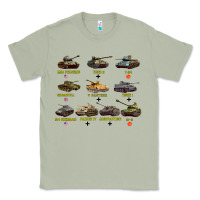 Matcha Top Ten Best WW2 Tanks M4 Sherman Panzer IV Tiger II T34 Classic Tee - longCreatives