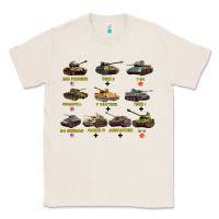 Natural Top Ten Best WW2 Tanks M4 Sherman Panzer IV Tiger II T34 Classic Tee - longCreatives