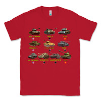 Red Top Ten Best WW2 Tanks M4 Sherman Panzer IV Tiger II T34 Classic Tee - longCreatives