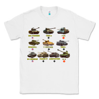 White Top Ten Best WW2 Tanks M4 Sherman Panzer IV Tiger II T34 Classic Tee - longCreatives