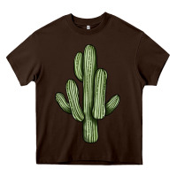 Chocolate Brown cactus Heavy Core Tee - JahusDesignShop