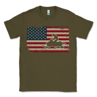 Army Green Snowmobile USA Flag Snow Sled Patriotic Snowmobiling Gift Classic Tee - longCreatives