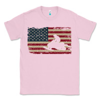 Bubblegum Pink Snowmobile USA Flag Snow Sled Patriotic Snowmobiling Gift Classic Tee - longCreatives