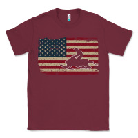 Burgundy Snowmobile USA Flag Snow Sled Patriotic Snowmobiling Gift Classic Tee - longCreatives