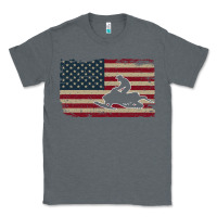 Charcoal Heather Snowmobile USA Flag Snow Sled Patriotic Snowmobiling Gift Classic Tee - longCreatives