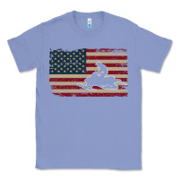 Colony Blue Snowmobile USA Flag Snow Sled Patriotic Snowmobiling Gift Classic Tee - longCreatives